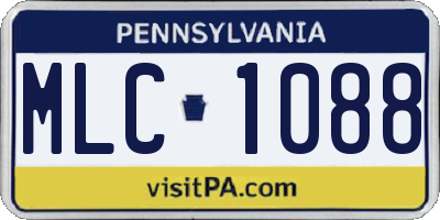 PA license plate MLC1088