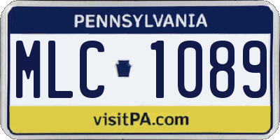 PA license plate MLC1089