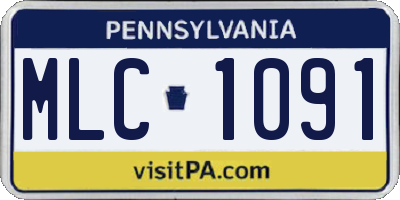 PA license plate MLC1091