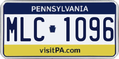 PA license plate MLC1096