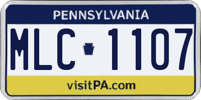 PA license plate MLC1107