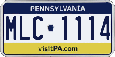 PA license plate MLC1114