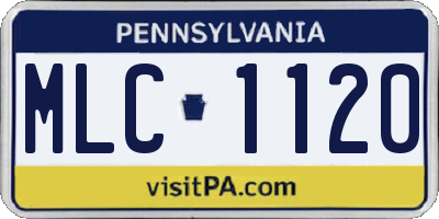 PA license plate MLC1120