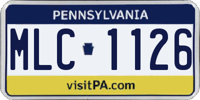 PA license plate MLC1126