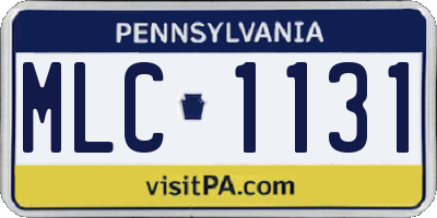 PA license plate MLC1131
