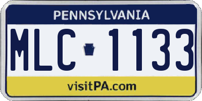 PA license plate MLC1133