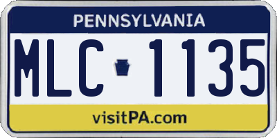 PA license plate MLC1135