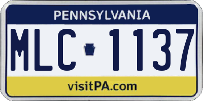 PA license plate MLC1137