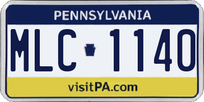 PA license plate MLC1140