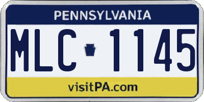 PA license plate MLC1145