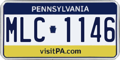 PA license plate MLC1146
