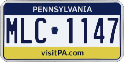PA license plate MLC1147