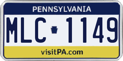 PA license plate MLC1149