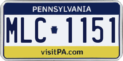 PA license plate MLC1151