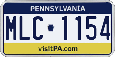 PA license plate MLC1154