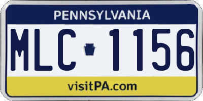 PA license plate MLC1156