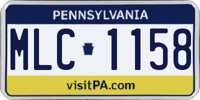 PA license plate MLC1158