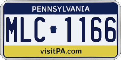 PA license plate MLC1166