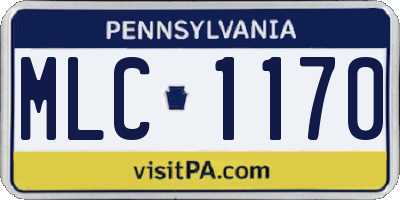PA license plate MLC1170