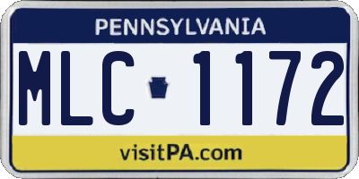 PA license plate MLC1172