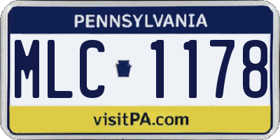 PA license plate MLC1178