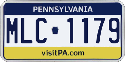 PA license plate MLC1179