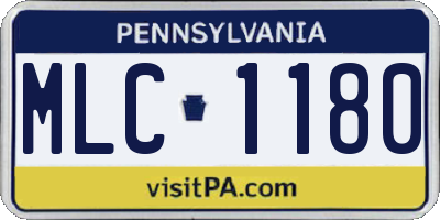 PA license plate MLC1180