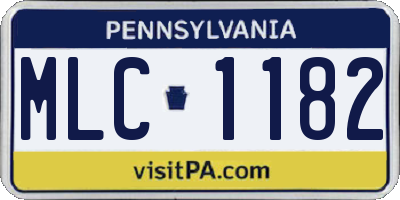 PA license plate MLC1182