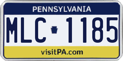 PA license plate MLC1185
