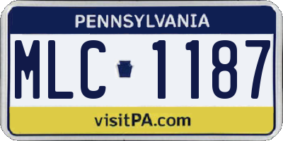 PA license plate MLC1187