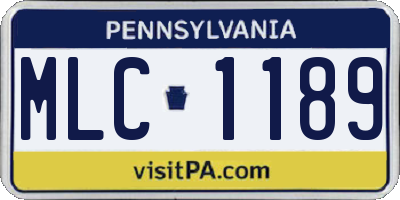 PA license plate MLC1189