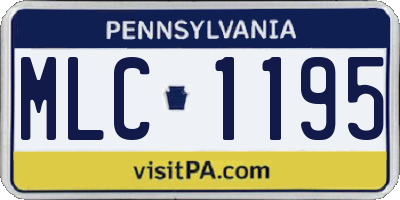 PA license plate MLC1195