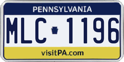 PA license plate MLC1196