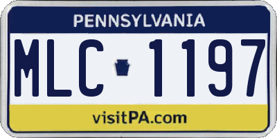 PA license plate MLC1197