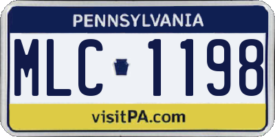 PA license plate MLC1198