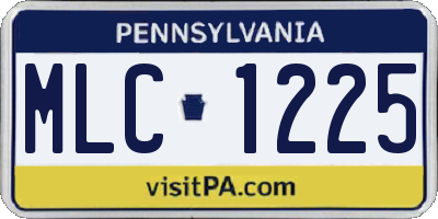 PA license plate MLC1225