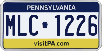 PA license plate MLC1226