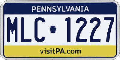 PA license plate MLC1227