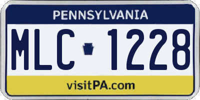 PA license plate MLC1228