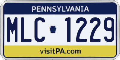 PA license plate MLC1229