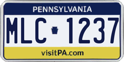 PA license plate MLC1237