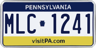 PA license plate MLC1241