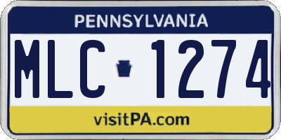 PA license plate MLC1274