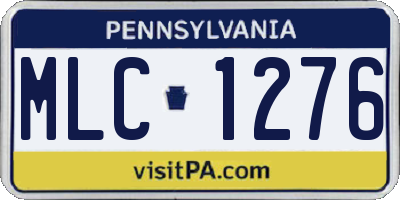 PA license plate MLC1276