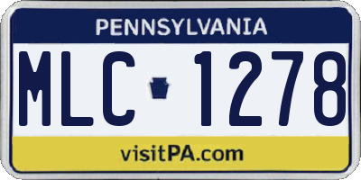 PA license plate MLC1278