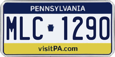 PA license plate MLC1290