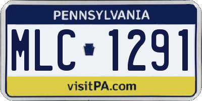 PA license plate MLC1291