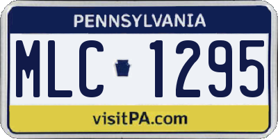 PA license plate MLC1295
