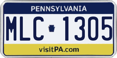 PA license plate MLC1305