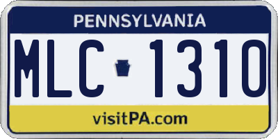 PA license plate MLC1310